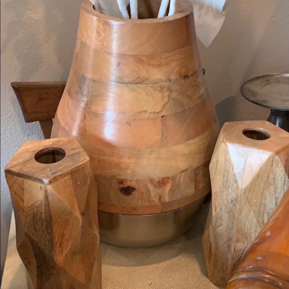 COPY - Wood and silver vase